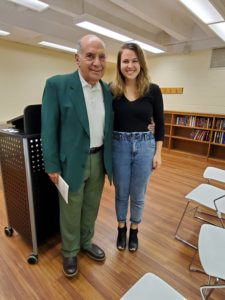 Sam Hazo with Marisa Floro at Upper St. Clair Library